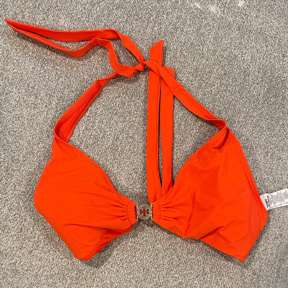 Tory Burch Bright Orange Bikini Top